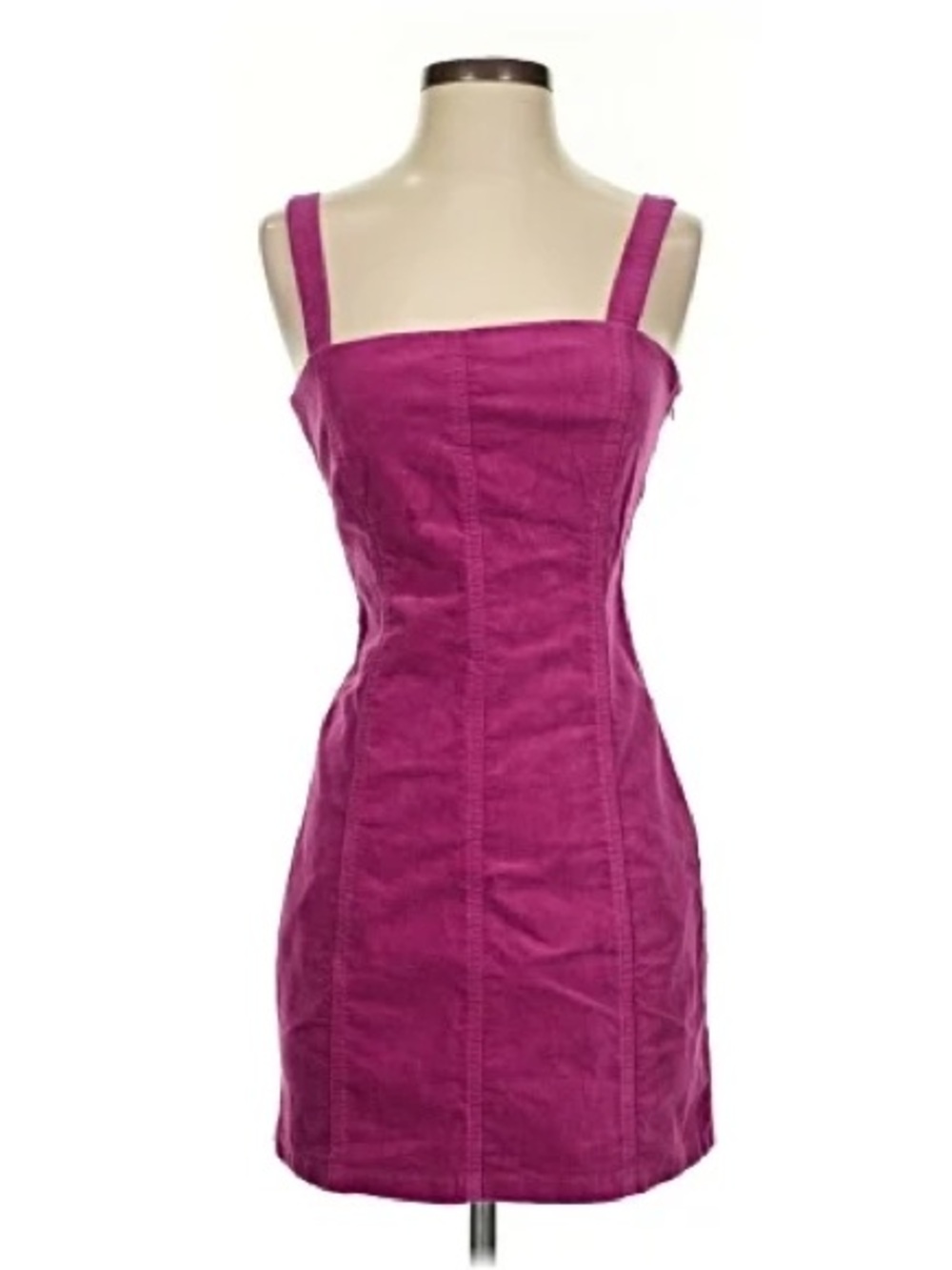 Fuchsia Square-Neck Sheath Dress